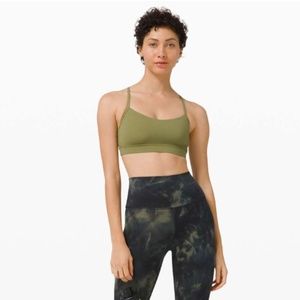 NWT Lululemon Flow Y Bra Nulu *Light Support, B/C Cup Bronze Green Size 6